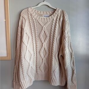 Princess Polly Cream Cable Knit Sweater